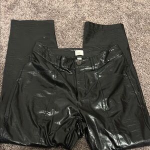 Black Faux Leather Pants